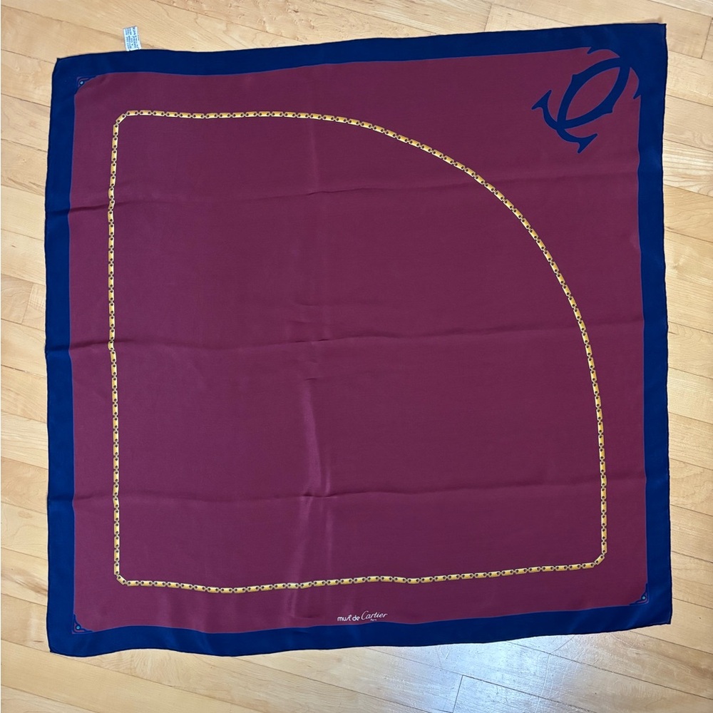 Cartier Burgundy and Navy Scarf